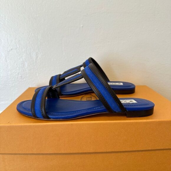 Tods open toe, slip-on leather sandals size 7, new - Picture 7 of 11